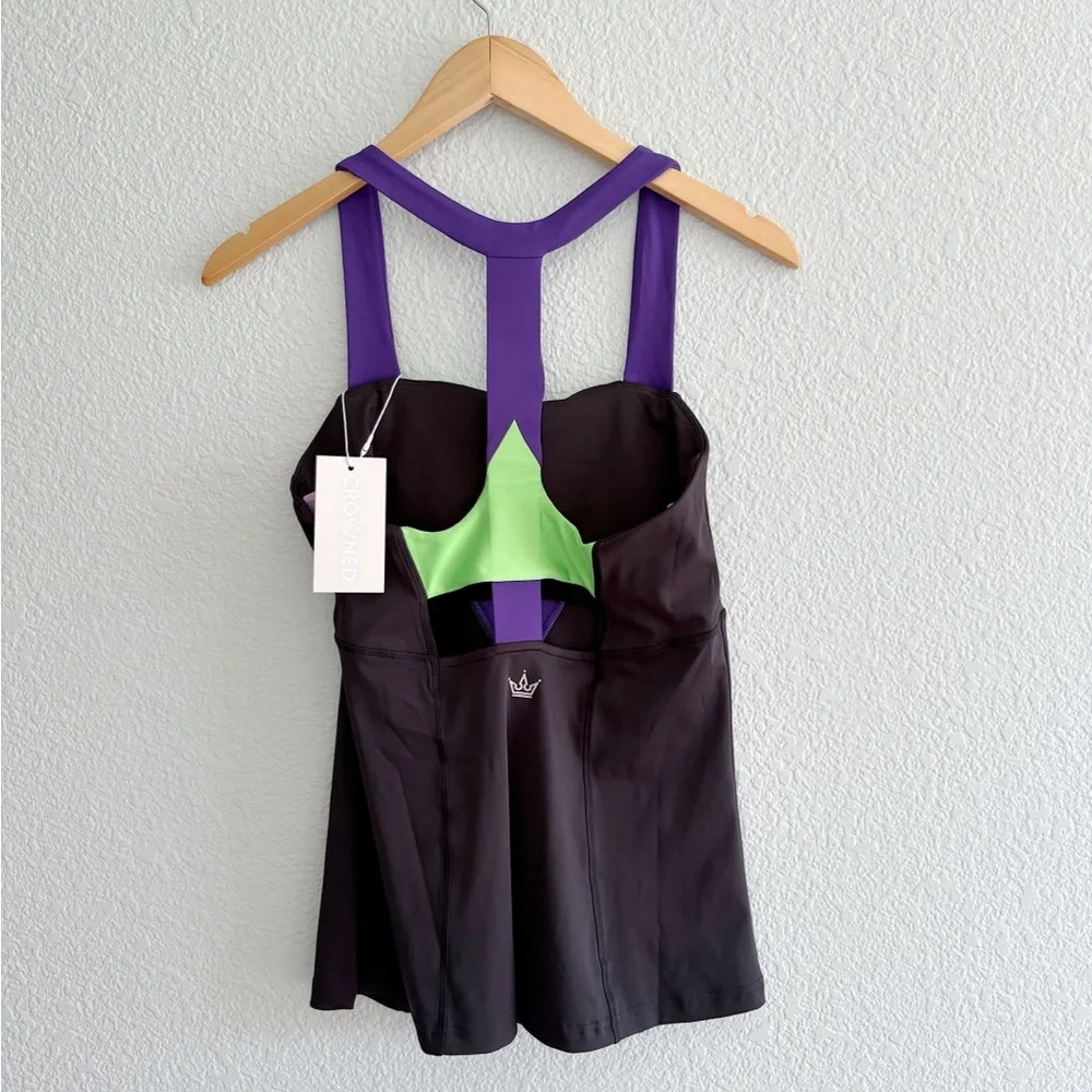 Crowned Athletics Mal-evolent Villain Athletic Tank Top- Purple and Green - Picture 3 of 6